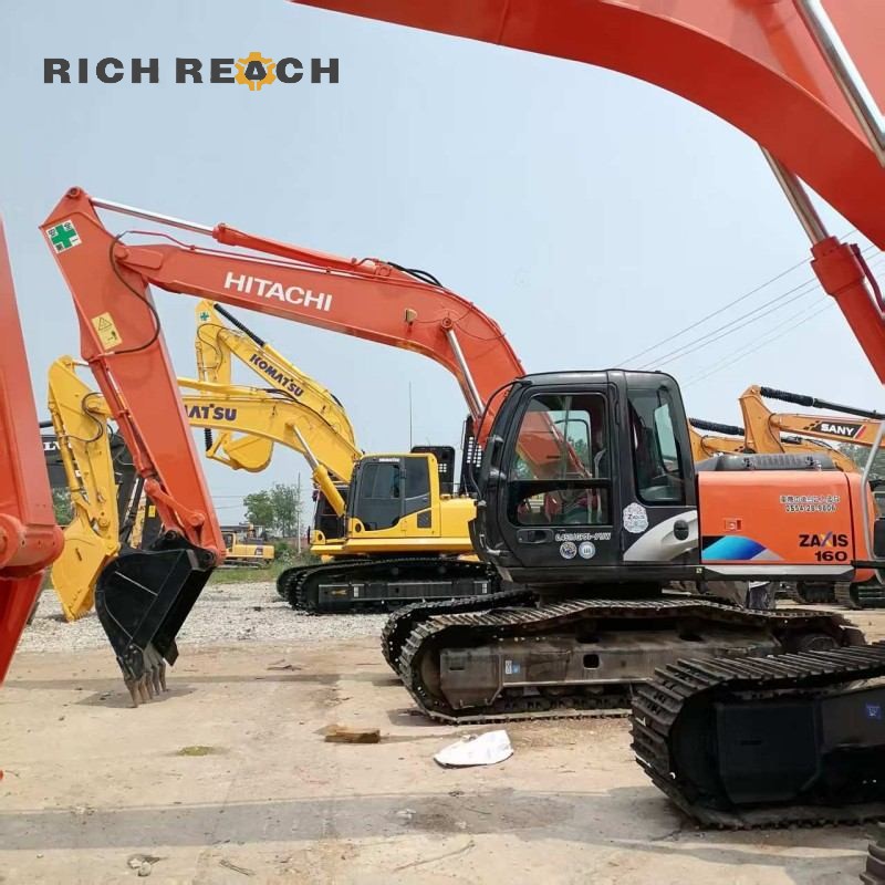 Engine compartment of a 2023 Hitachi ZX160 excavator, low hours, priced at $29,300